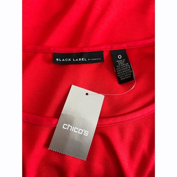 CHICO’S Womens Black Label Hibiscus Red Sleeveless Tank Top Size 4 XS NEW - Picture 7 of 10